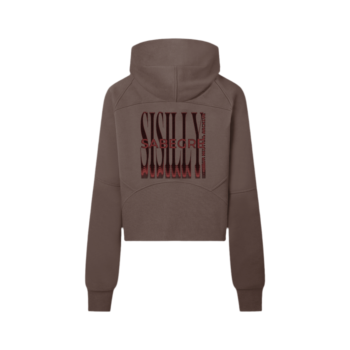 SABEGRE Muted “SABGRE” Cropped Half-Zip Hoodie