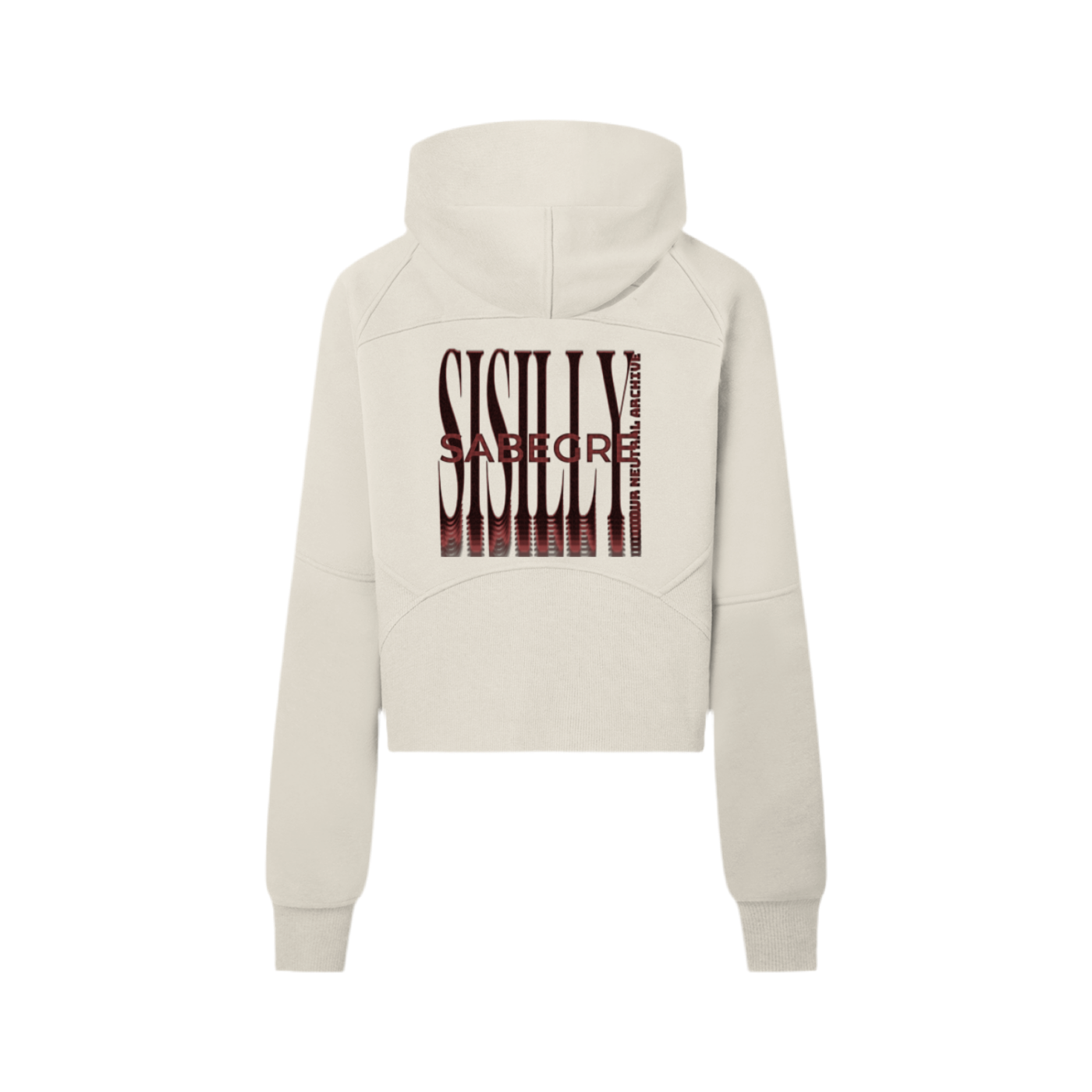 SABEGRE Muted “SABGRE” Cropped Half-Zip Hoodie