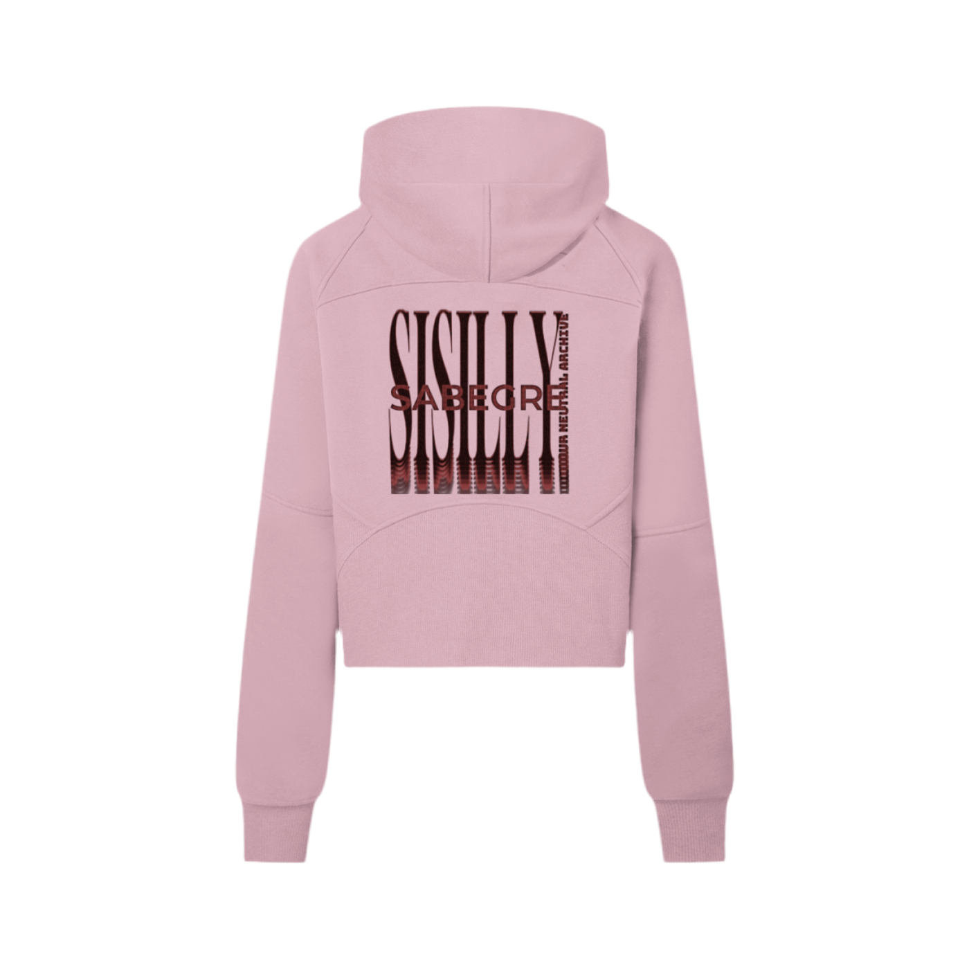 SABEGRE Muted “SABGRE” Cropped Half-Zip Hoodie