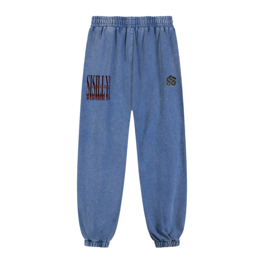 SABEGRE “SABGRE” Snow Wash Heavyweight Jogged Sweatpants