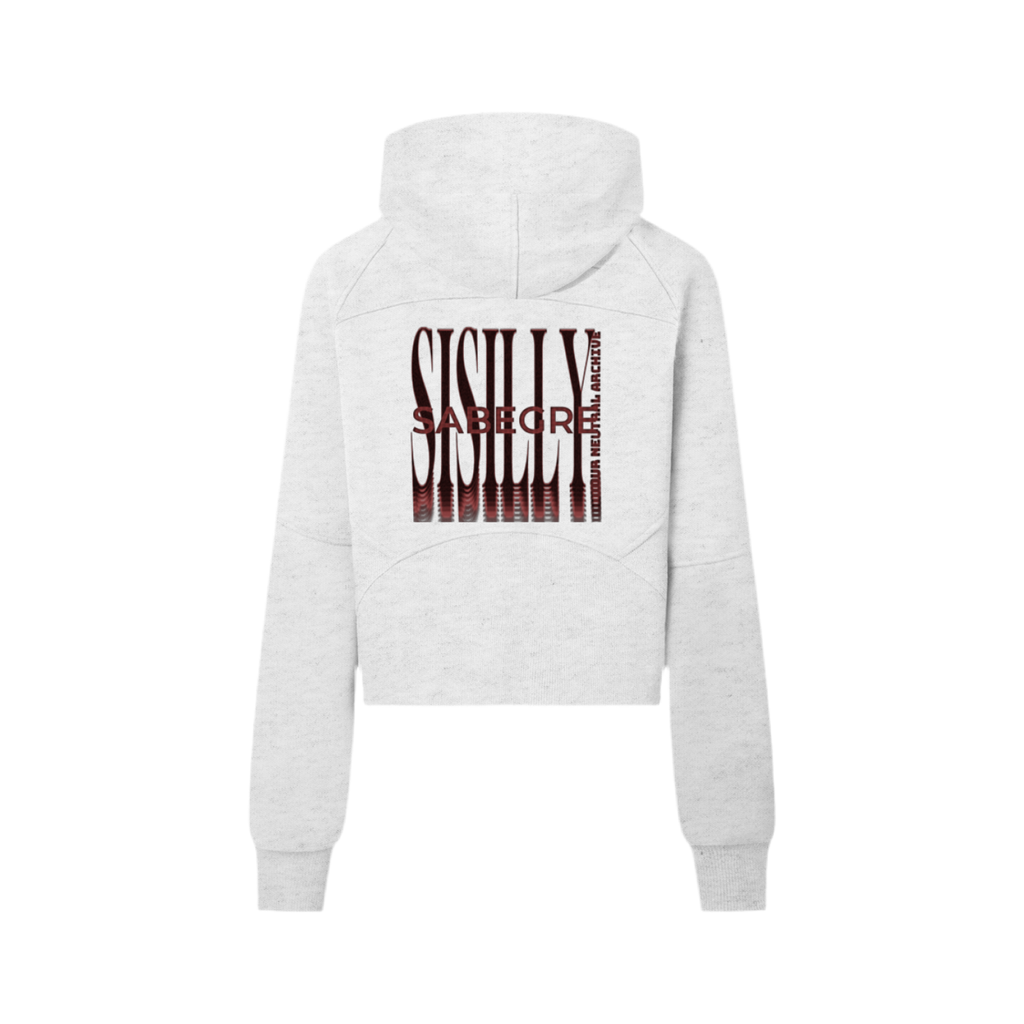 SABEGRE Muted “SABGRE” Cropped Half-Zip Hoodie