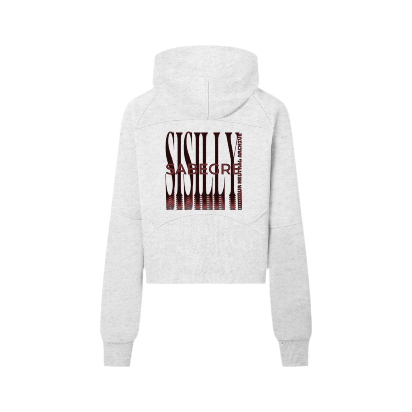 SABEGRE Muted “SABGRE” Cropped Half-Zip Hoodie