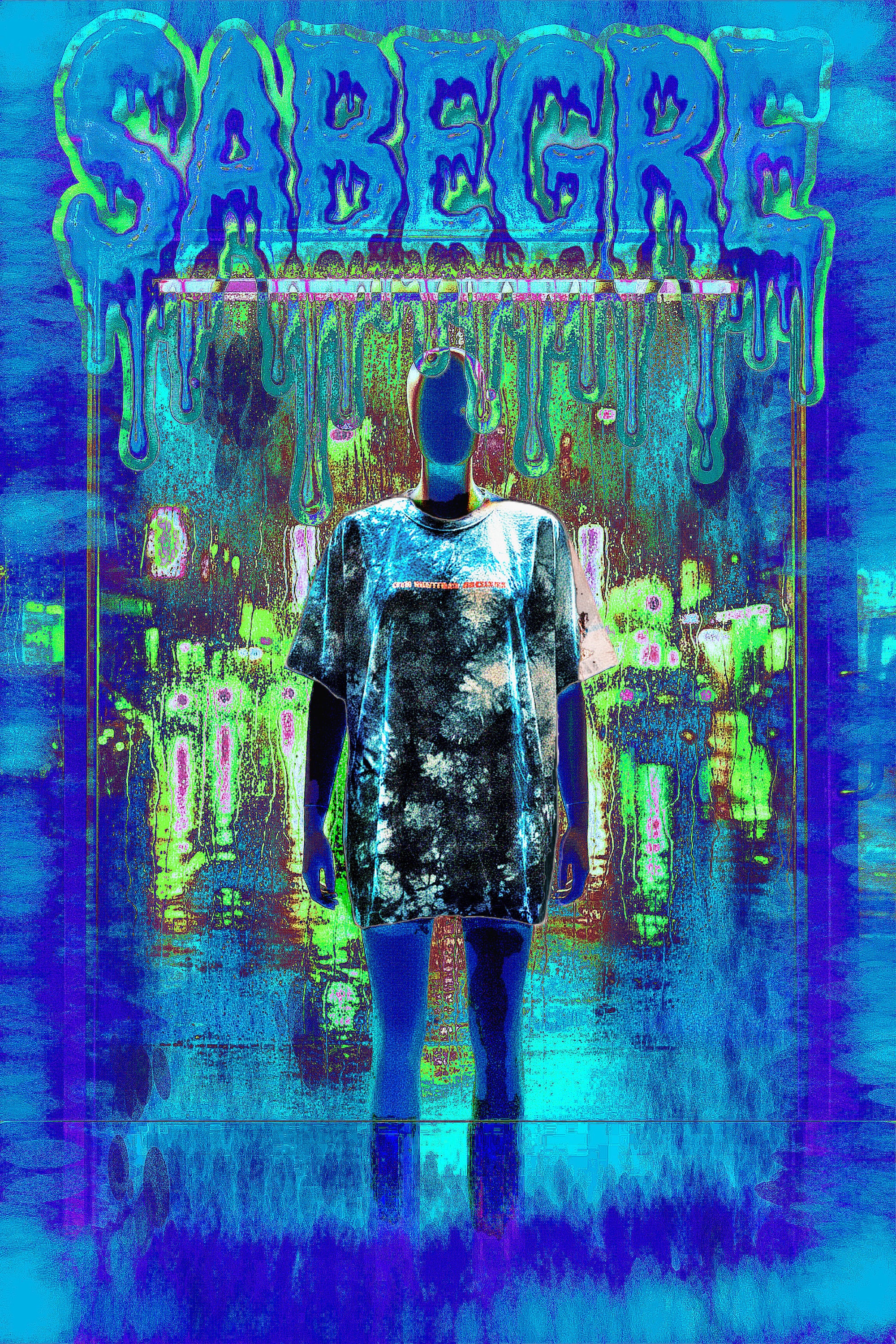 SABEGRE Muted Oversized Tie-Dye T-Shirt