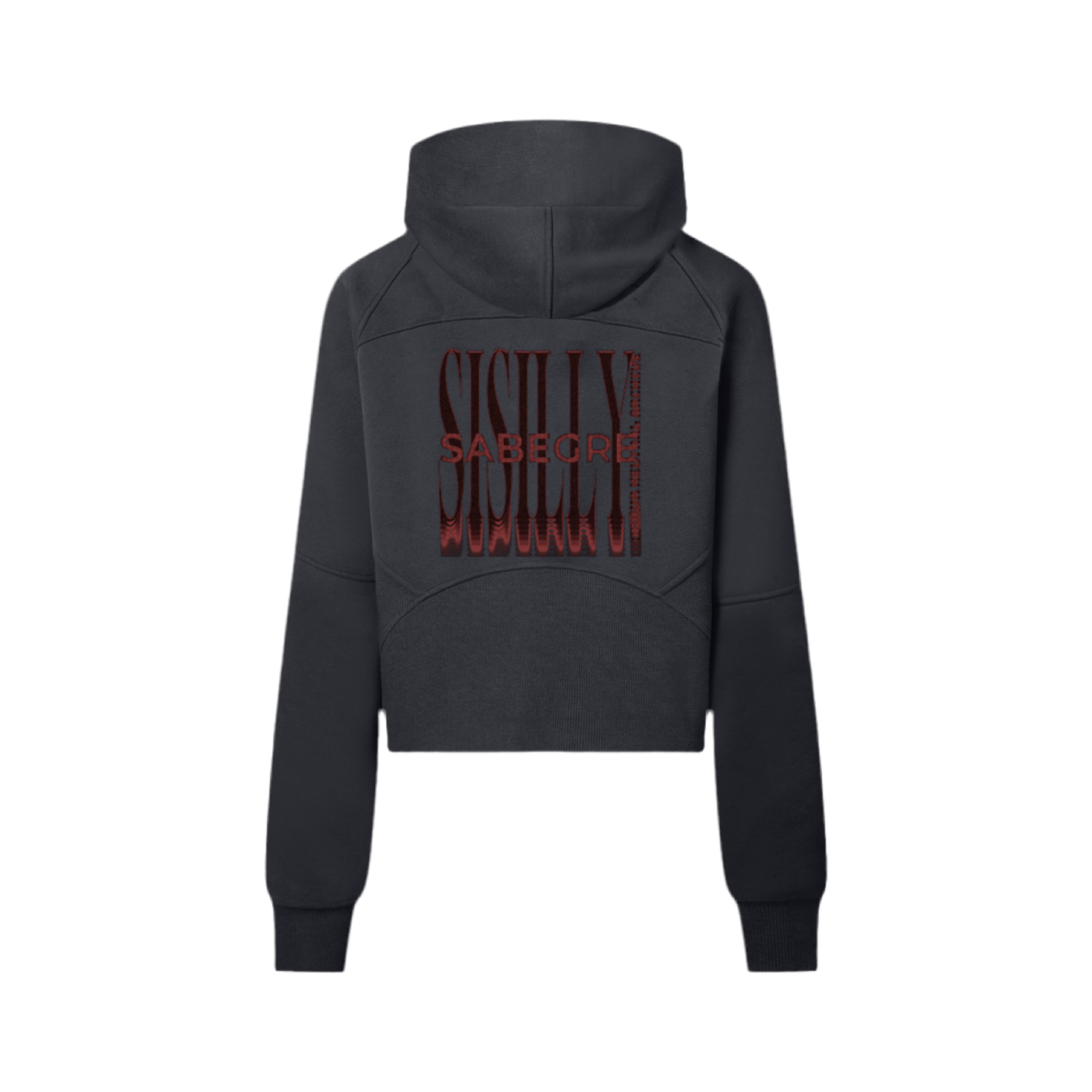 SABEGRE Muted “SABGRE” Cropped Half-Zip Hoodie