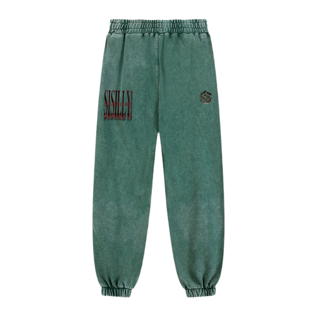 SABEGRE “SABGRE” Snow Wash Heavyweight Jogged Sweatpants
