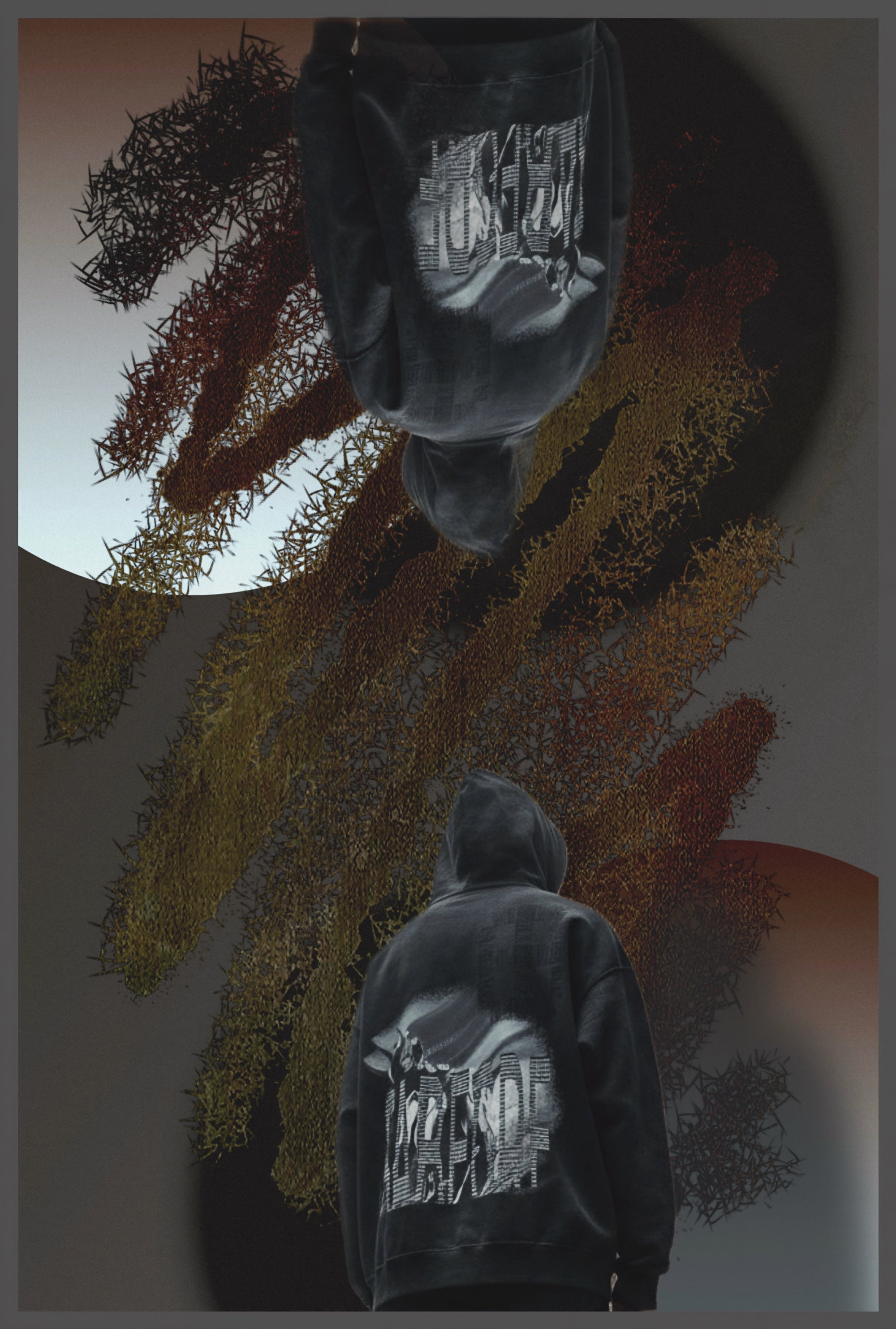 SABEGRE Muted Heavyweight Sunfade Oversized Hoodie