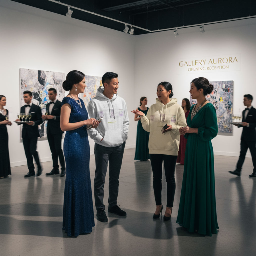 Gallery Opening with Both Models