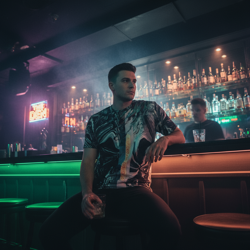 Low Angle Sitting at Bar Counter